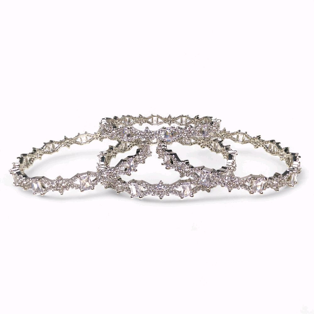 Zirconium Made Bangles With White Stone