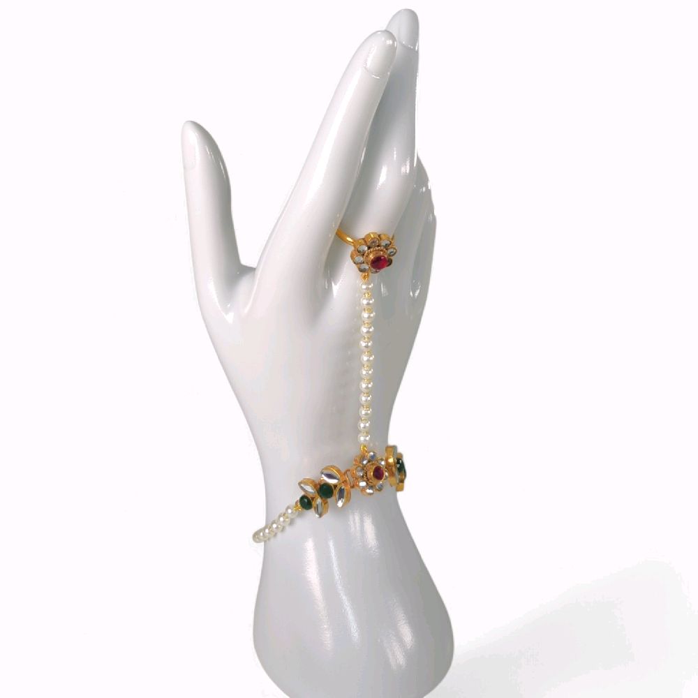 Artificial Peral bracelet with Adjustable Ring