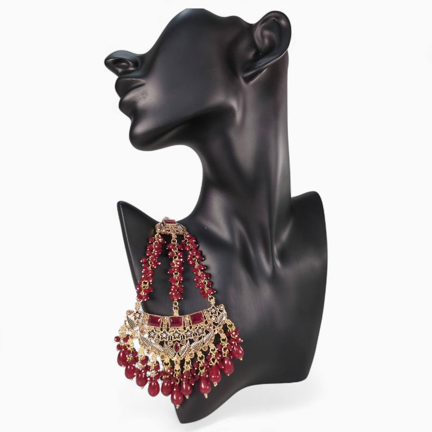 Jhumar in Pink Black & Red