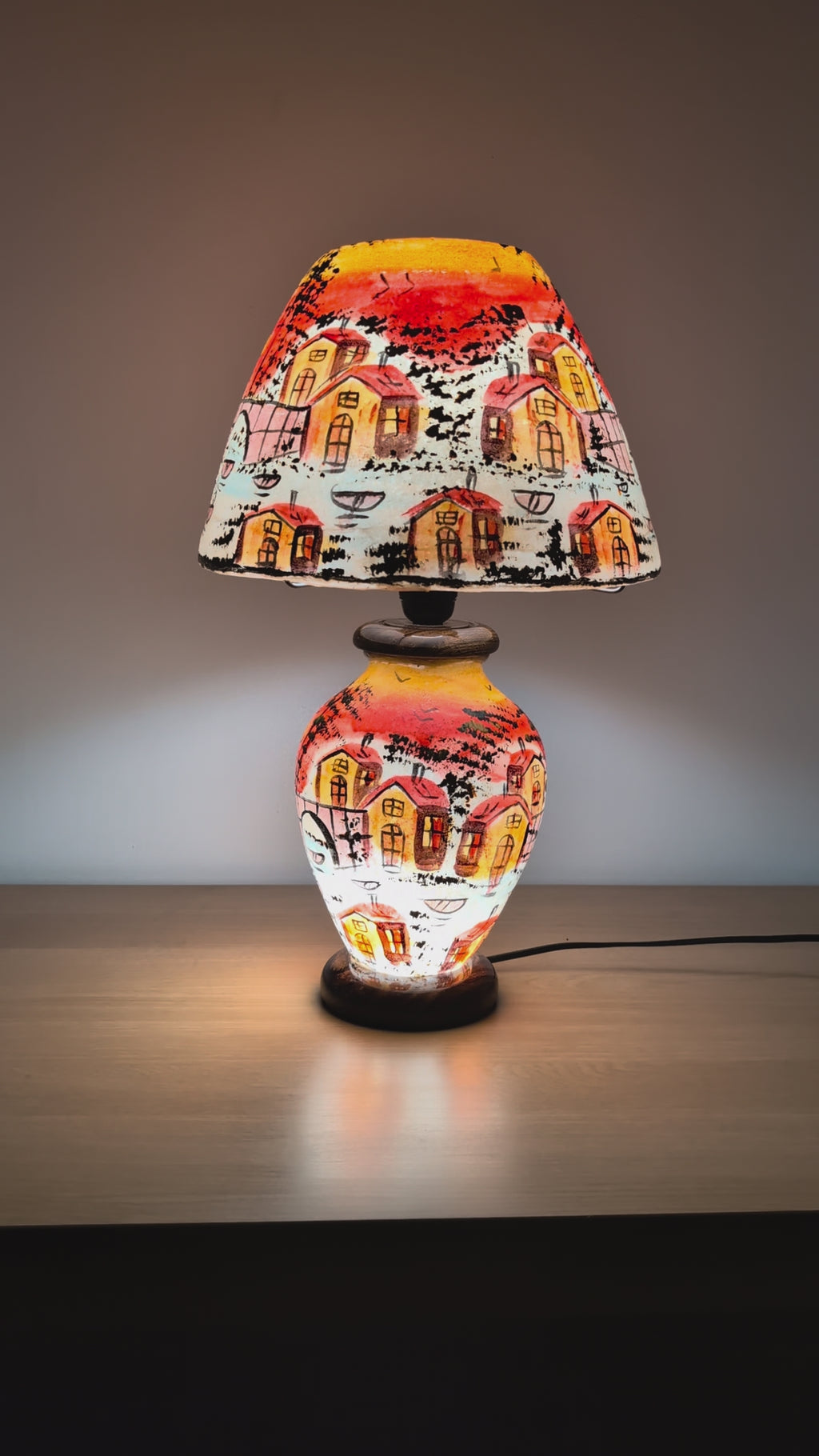 Handcrafted Camel Skin Dimmable Table Lamp | Sunset Village Design, Boho Lighting