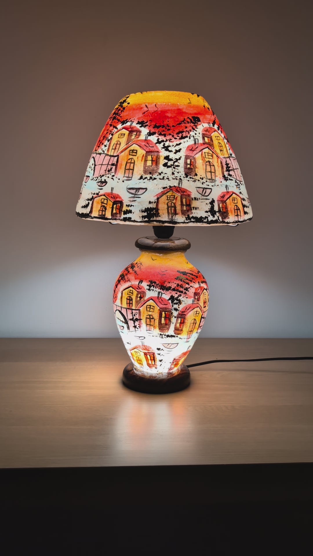 Handcrafted Camel Skin Dimmable Table Lamp | Sunset Village Design, Boho Lighting