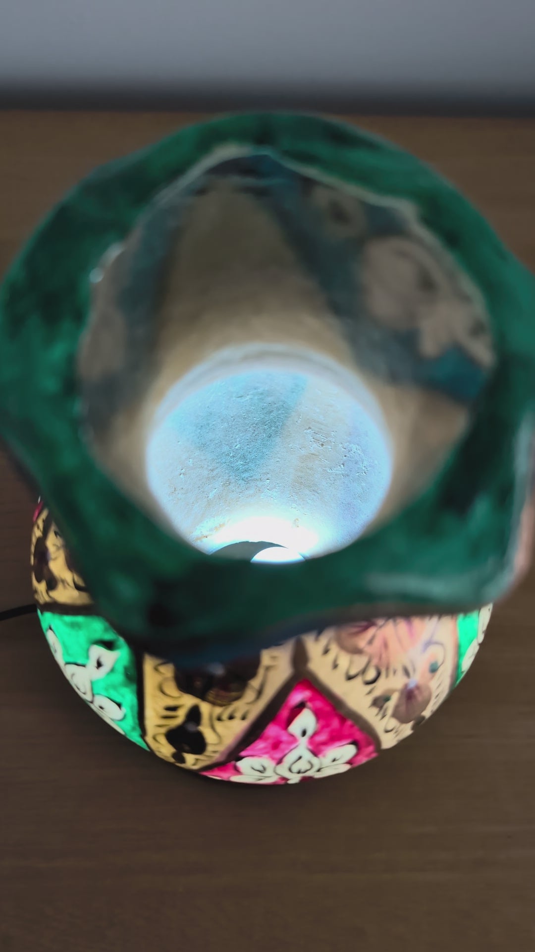 Hand Painted Mini Camel Skin Lamp - Heritage Floral